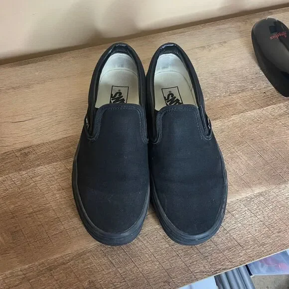 Vans men’s size 7 women’s size 8.5 black shoes - Picture 2 of 7